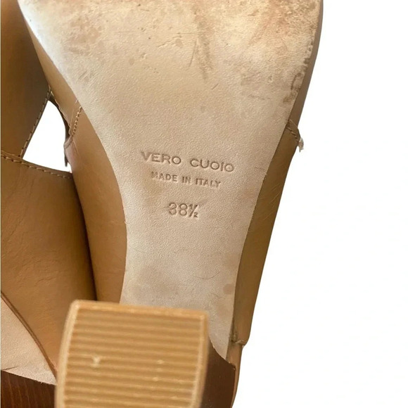 Club Monaco Leather Beige Laced Up Heels - Picture 4 of 10